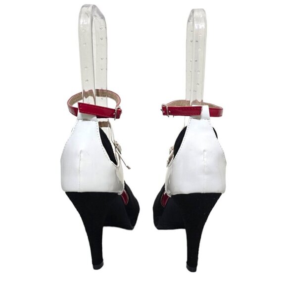 GetMoreBeauty Colorblock Peep Toe Platform Heels Sz 38 - Picture 4 of 7